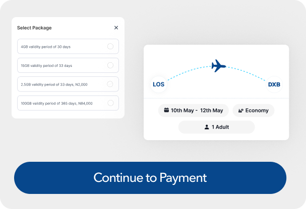 Travel booking interface