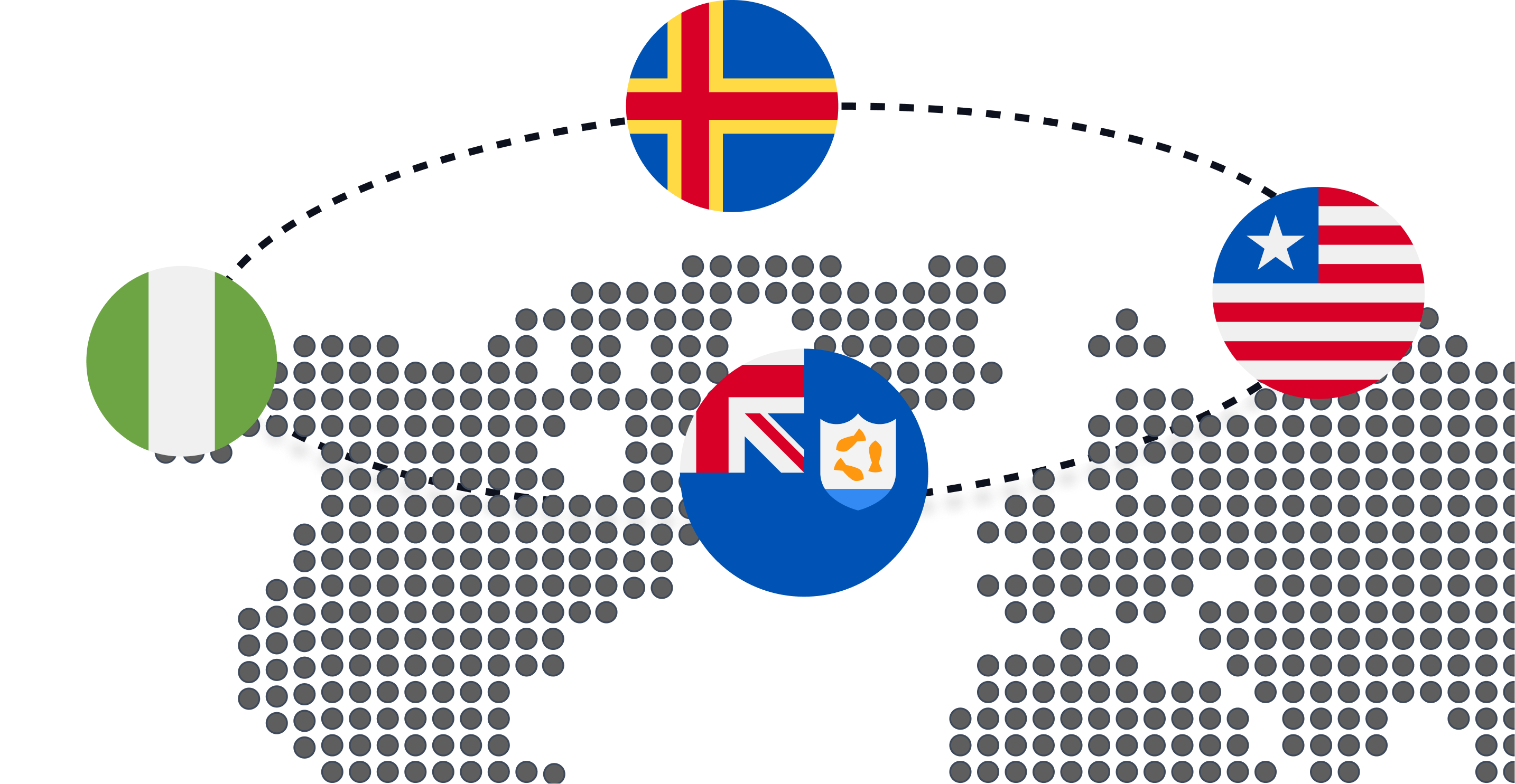 Map showing travel data coverage across destinations