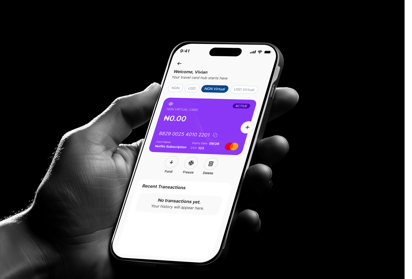 Kalabash app dashboard and card management